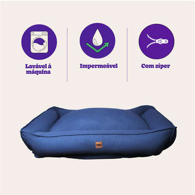 Cama Pacco Puppy King Ecotec Lisa Azul para Cães