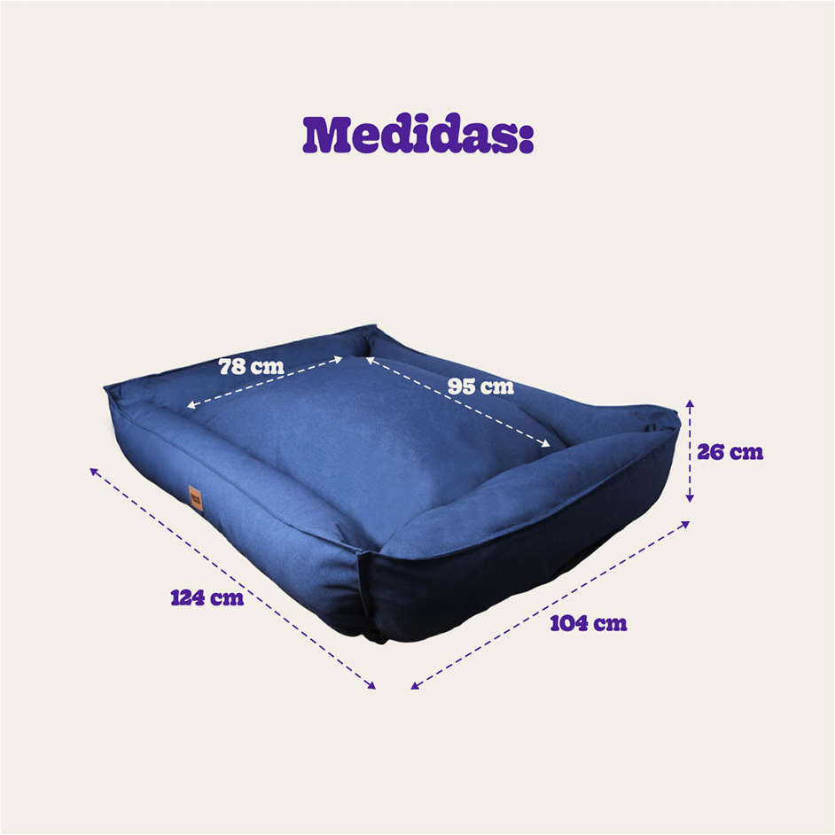 Cama Pacco Puppy King Ecotec Lisa Azul para Cães - Tam. Único