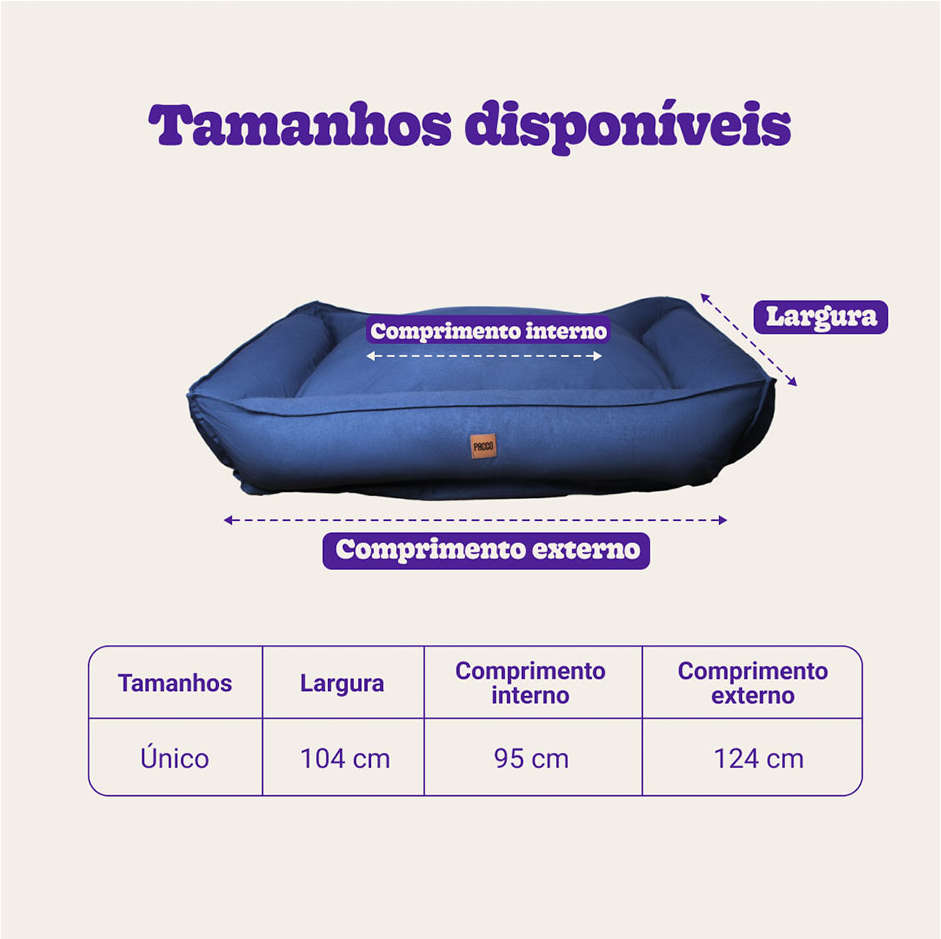 Cama Pacco Puppy King Ecotec Lisa Azul para Cães - Tam. Único