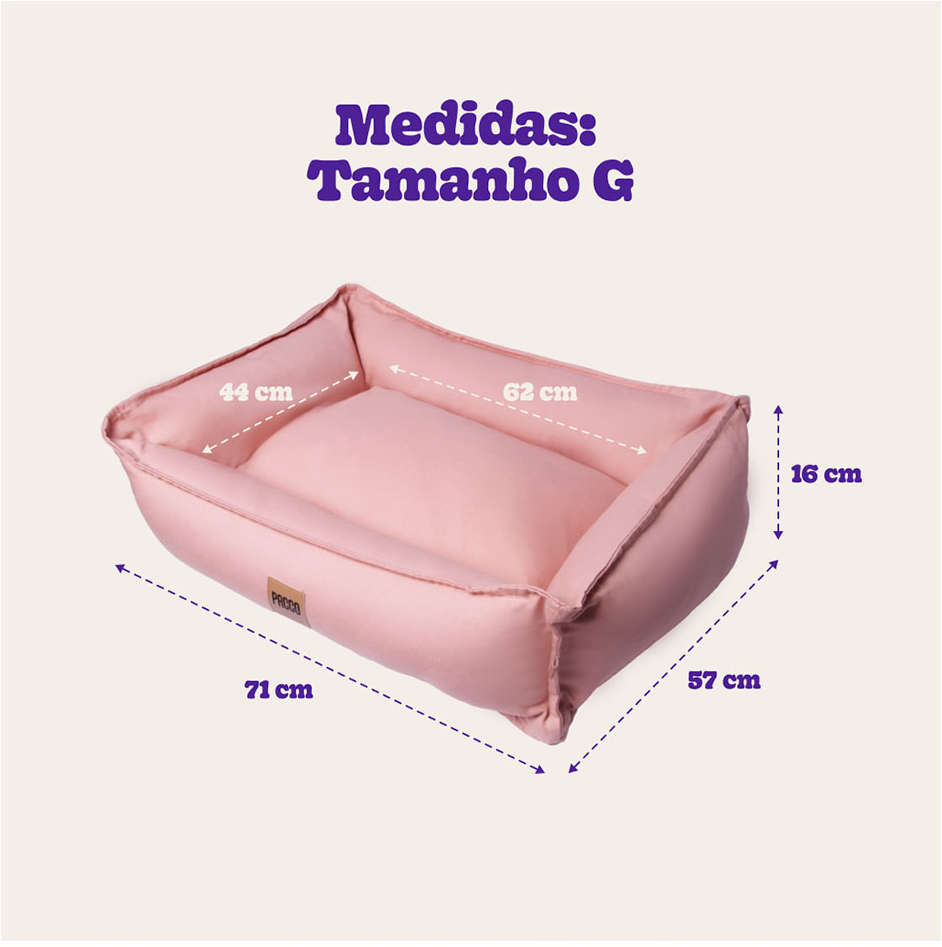 Cama Pacco Puppy Nature Rose 100% Algodão para Cães - Tam. G