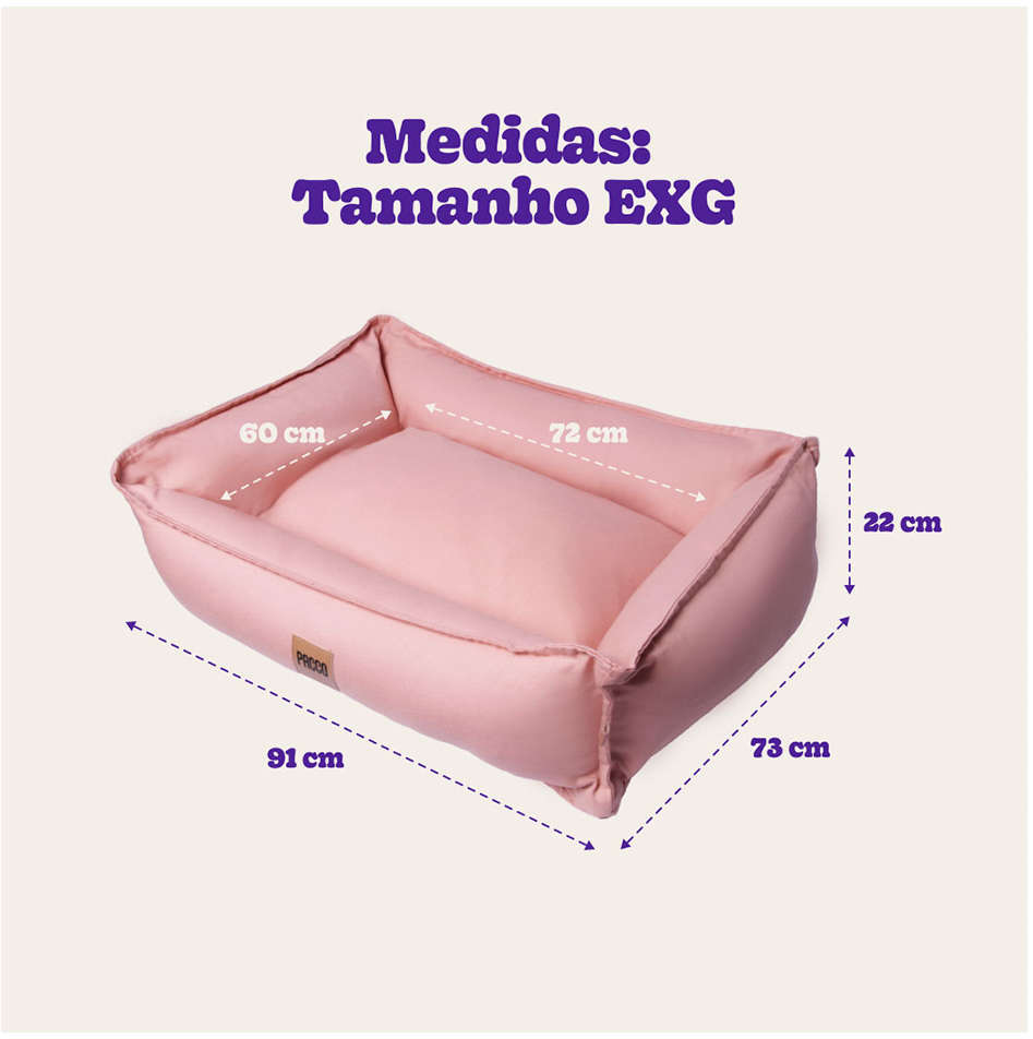 Cama Pacco Puppy Nature Rose 100% Algodão para Cães - Tam. EXG