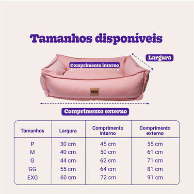 Cama Pacco Puppy Nature Rose 100% Algodão para Cães