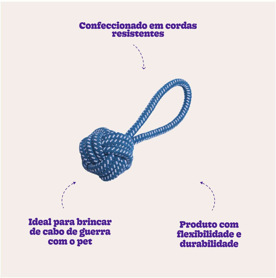 Brinquedo Mordedor Chalesco Rope Ball Plus para Cães - Tam. Único
