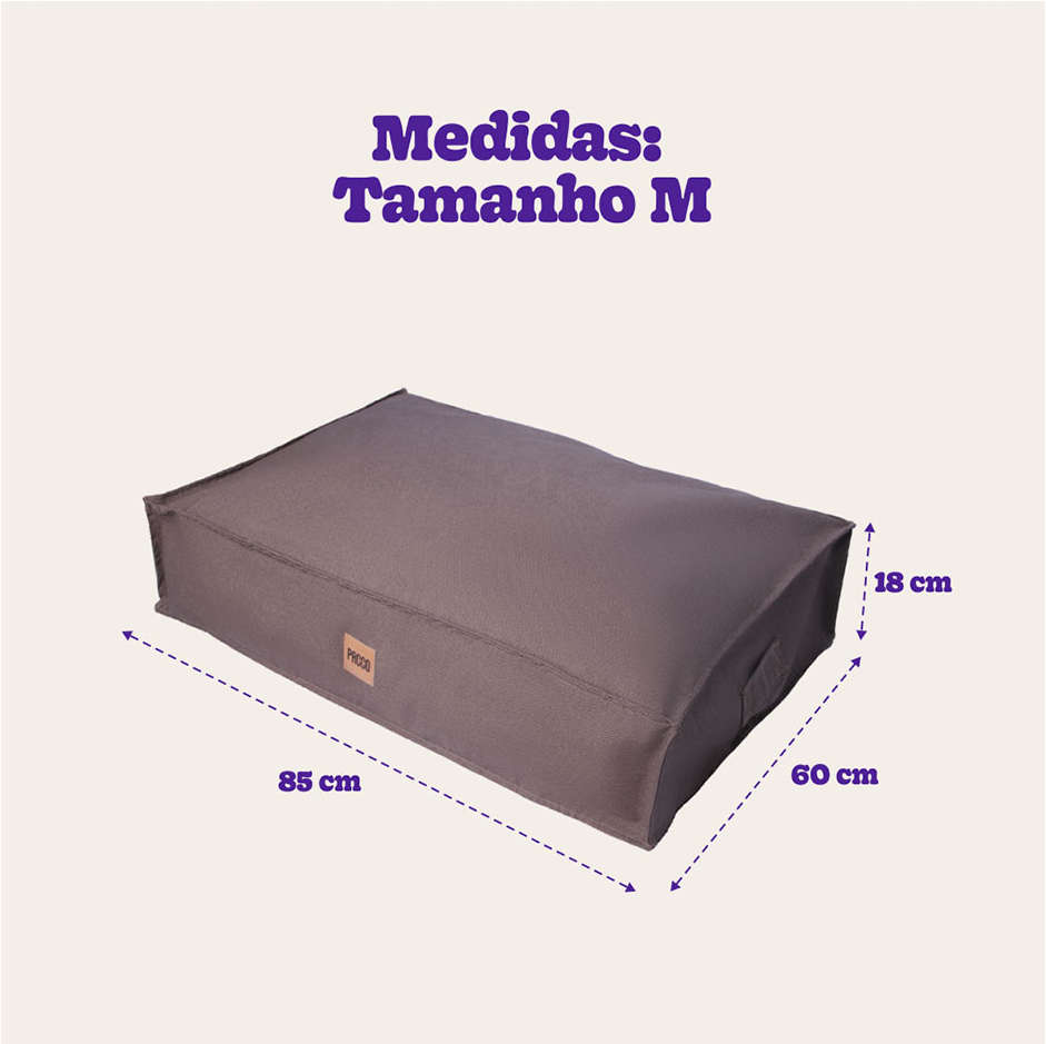 Cama Pacco Puppy Futon Ecotec Marrom para Cães - Tam. M