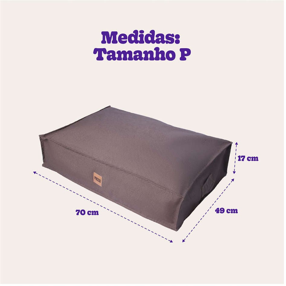 Cama Pacco Puppy Futon Ecotec Marrom para Cães - Tam. P