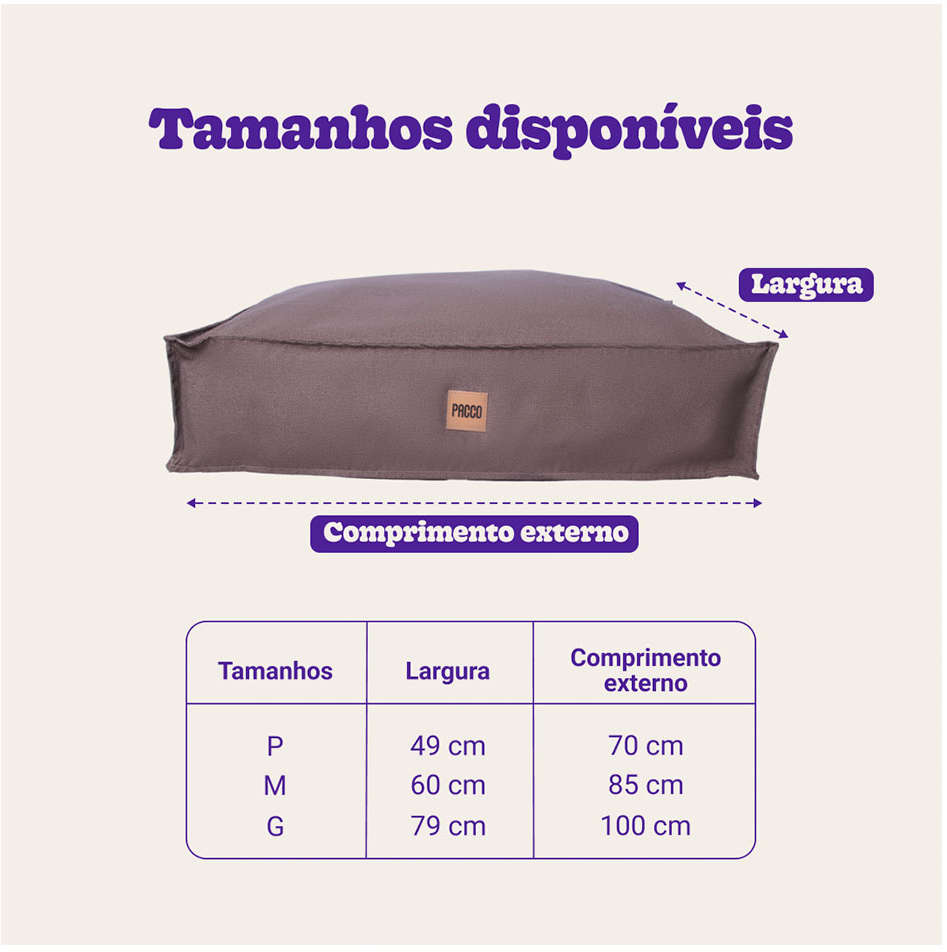 Cama Pacco Puppy Futon Ecotec Marrom para Cães - Tam. G