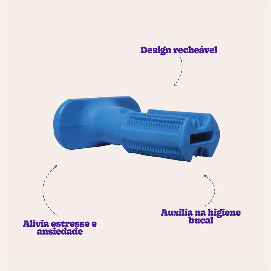 Escova Dental Truqys Pets Azul para Cães - Tam. G