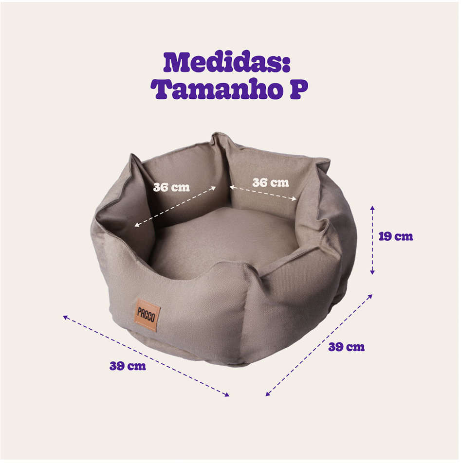 Cama Pacco Puppy Impermeável Ninho Ecotec Lisa Bege para Cães e Gatos - Tam. P
