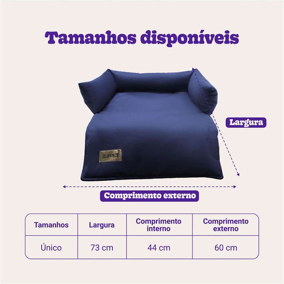 Cama Sofá Luppet Suede Marinho - Tam. Único