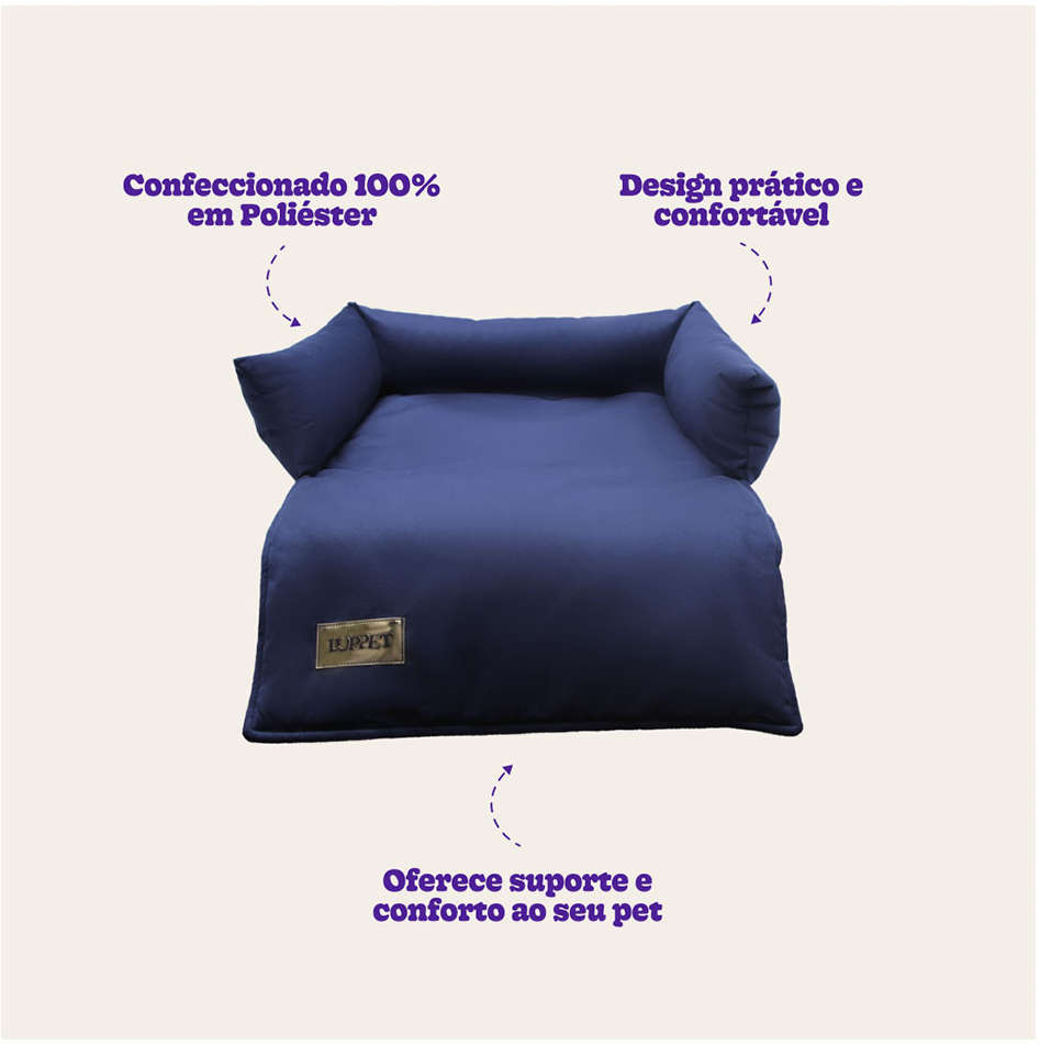 Cama Sofá Luppet Suede Marinho - Tam. Único