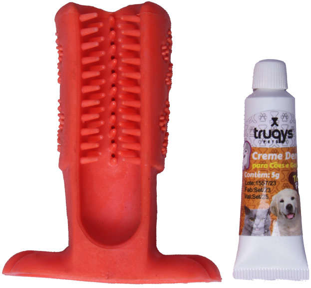 Escova Dental Truqys Pets Laranja para Cães - Tam. G
