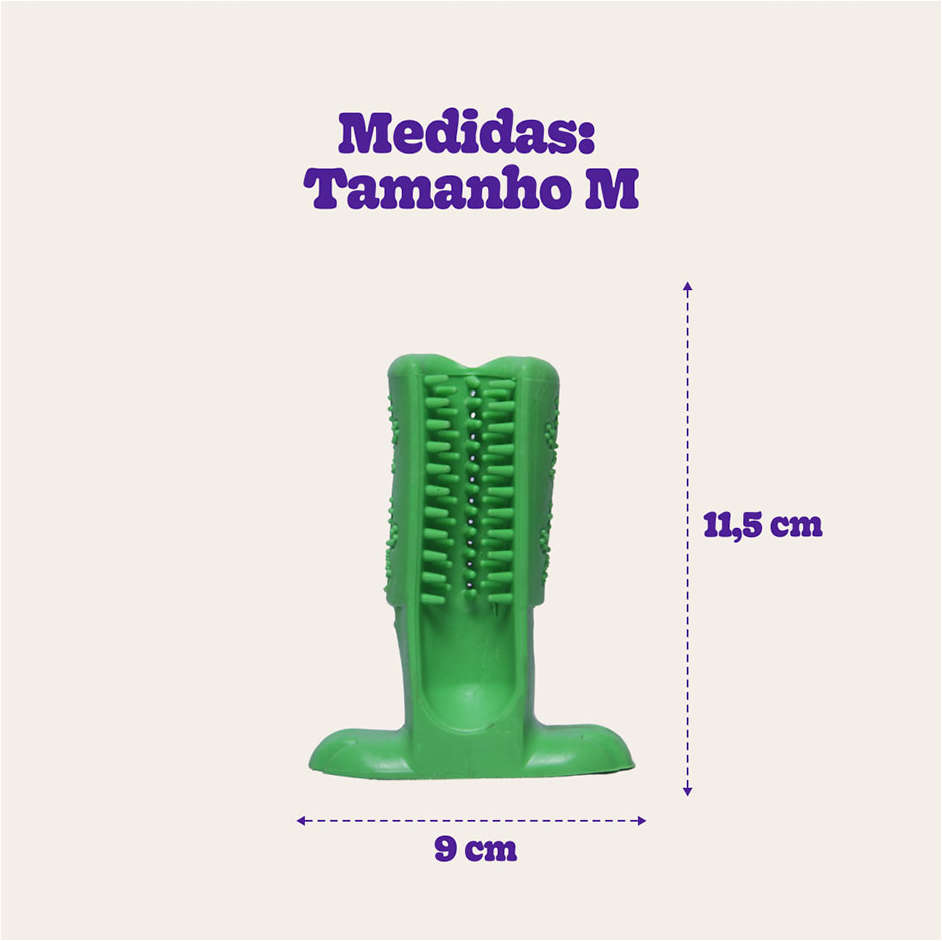 Escova Dental Truqys Pets Verde para Cães - Tam. M