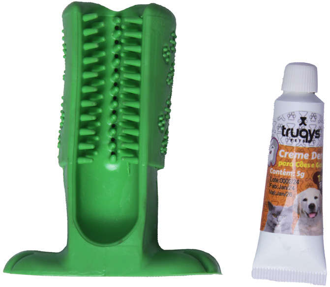 Escova Dental Truqys Pets Verde para Cães - Tam. M