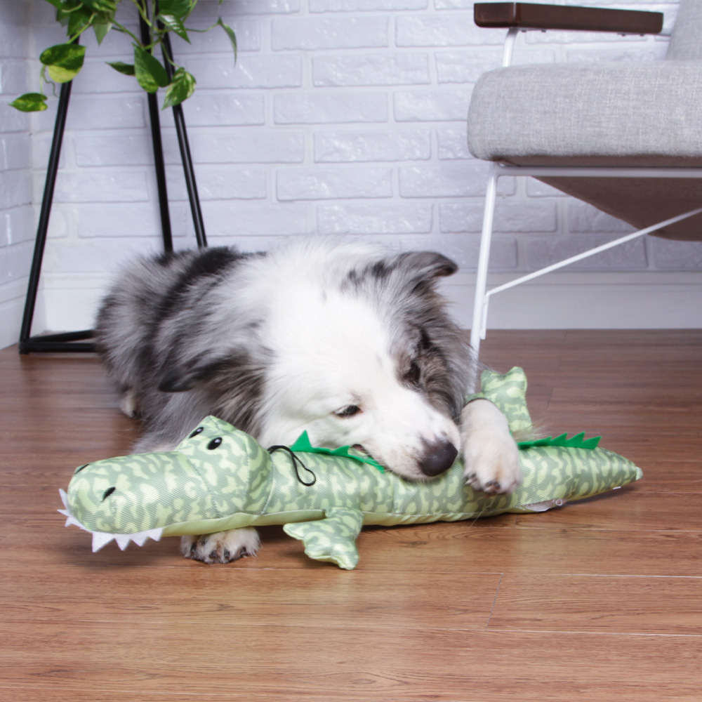 Brinquedo Jambo Mordedor Pelúcia Jacaré Long Verde - Tam. G