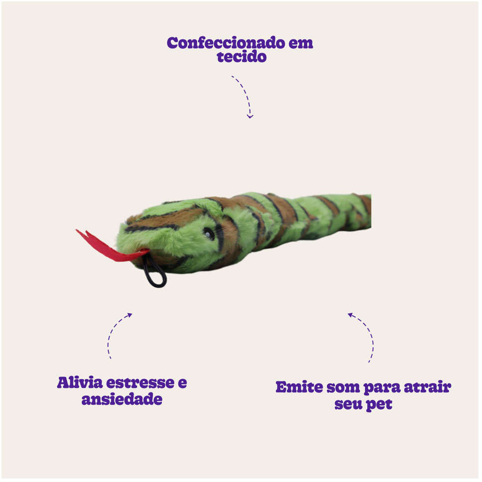 Brinquedo Jambo Mordedor Pelúcia Big Cobra Sound - Tam. Único