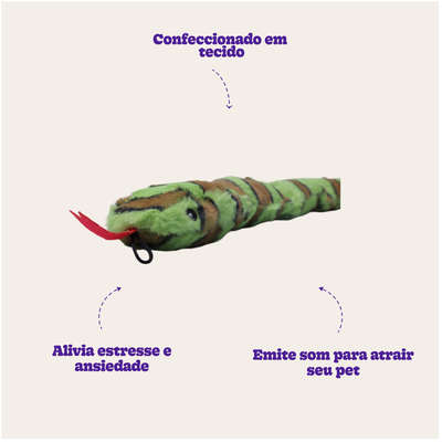 Brinquedo Jambo Mordedor Pelúcia Big Cobra Sound Verde e Azul