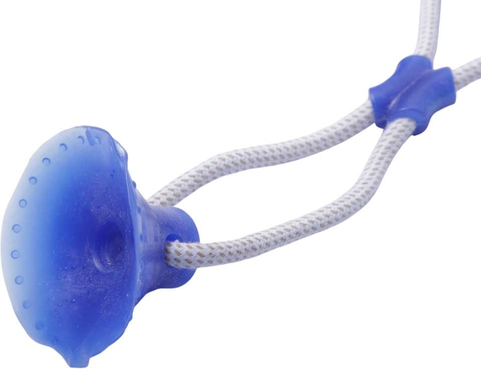 Brinquedo Mordedor Puxador Ventosa Azul para Cães - Tam. Único