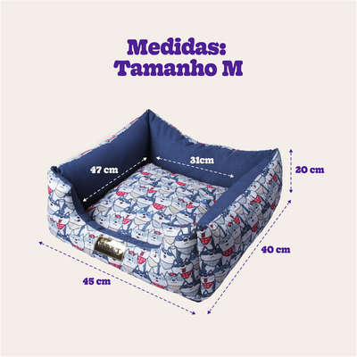 Cama Luppet Quadrada Impermeavel Eco Azul