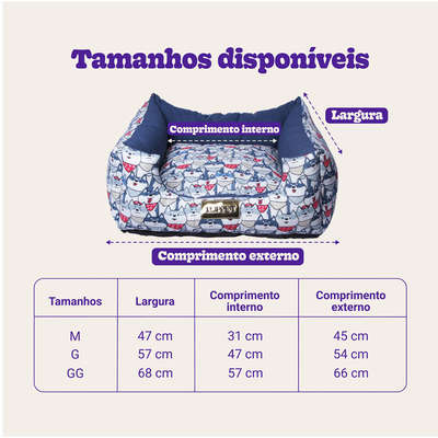 Cama Luppet Quadrada Impermeavel Eco Azul