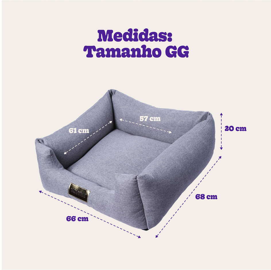 Cama Luppet Quadrada Trancoso Cinza - Tam. GG