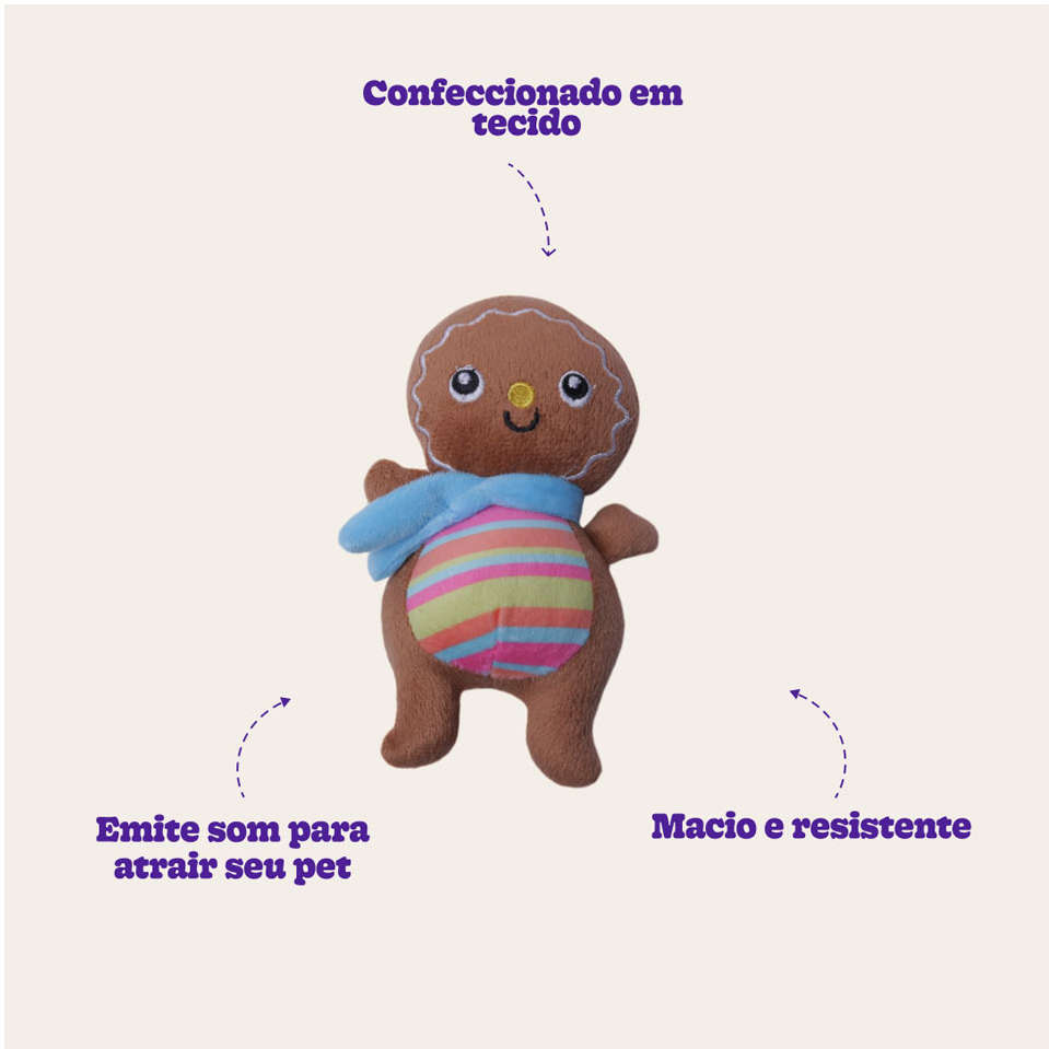 Brinquedo Pelúcia Bolachinha para Cães - Tam. Único