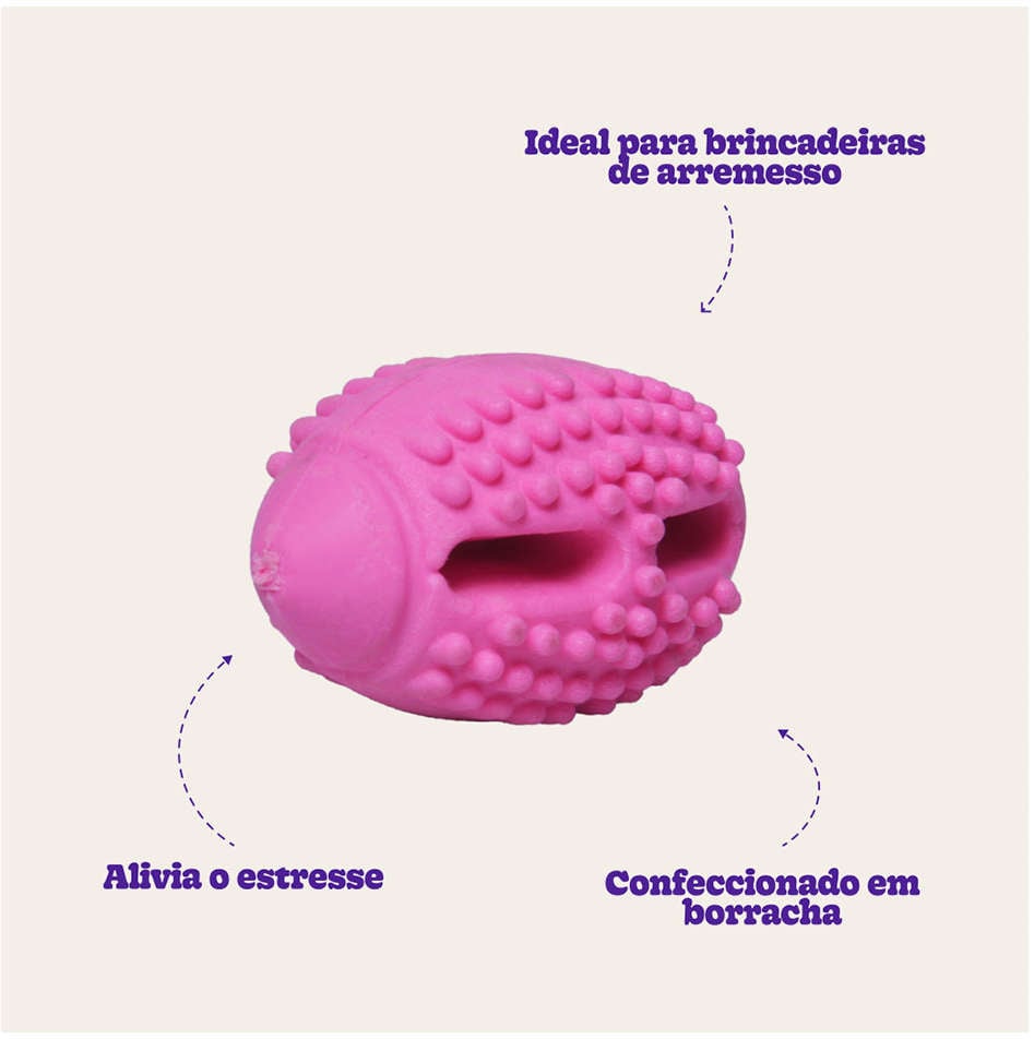 Brinquedo Pet Play Bola de Futebol Americano Rosa - Tam. Único