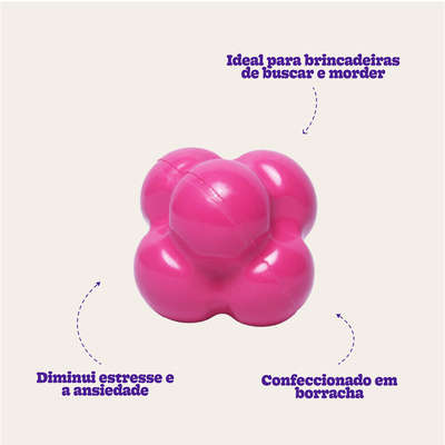 Brinquedo Bola Maciça Átomo 6 em 1 Pink para Cães