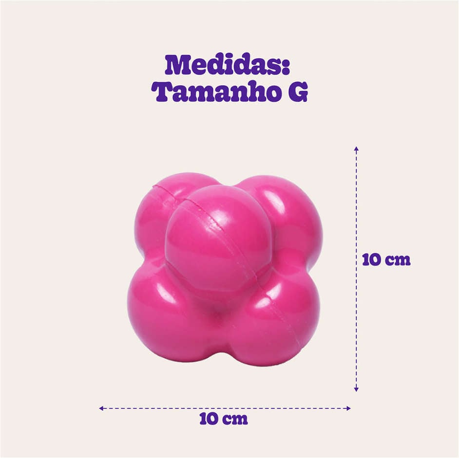 Brinquedo Bola Maciça Átomo 6 em 1 Pink para Cães - Tam. G