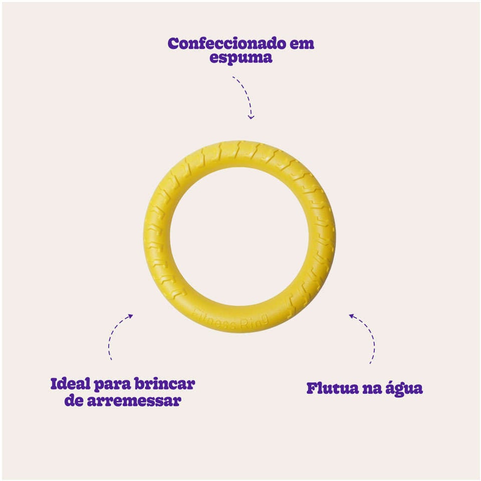 Brinquedo Jambo Mordedor Anel Ring Strong Amarelo - Tam. Único