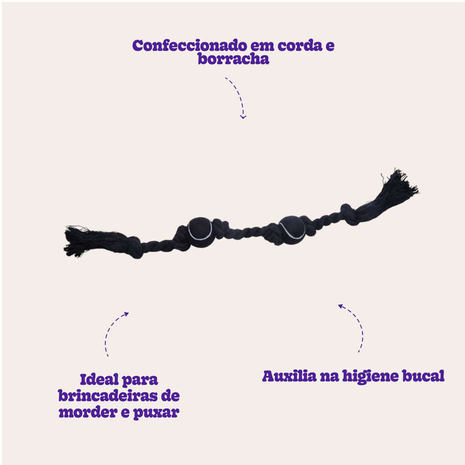 Brinquedo Dental Bola de Tênis Extraforte para Cães - Tam. Único