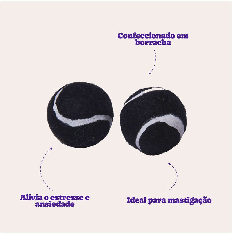 Brinquedo Bola de Tênis Extra Forte Pequeno para Cães - 2 Unidades