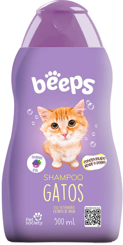 Shampoo Beeps Extrato de Aveia para Gatos - 500 mL