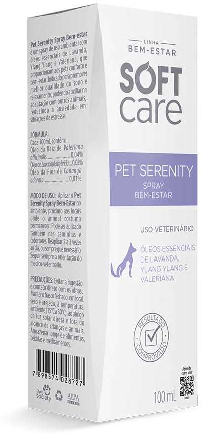 Spray Bem-Estar Soft Care Pet Serenity para Cães e Gatos - 100 mL