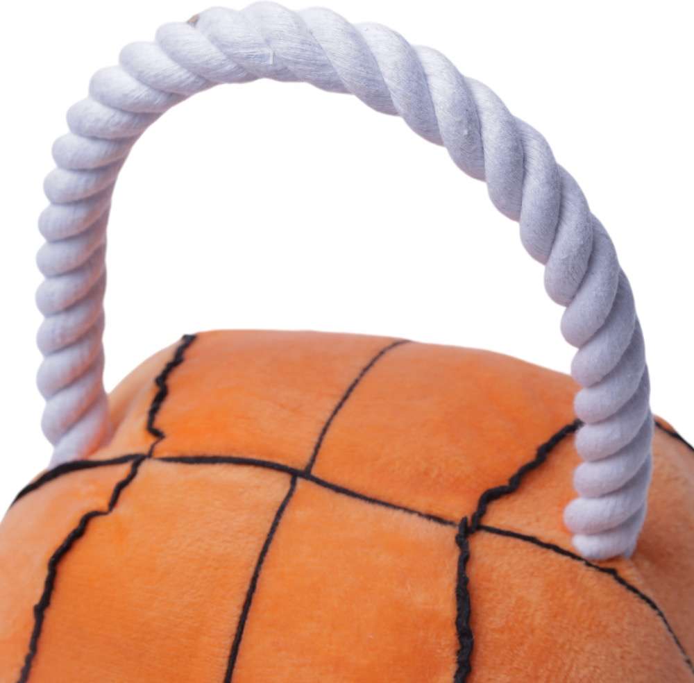 Brinquedo Pelúcia Bola Basquete com Puxador para Cães - Tam. Único