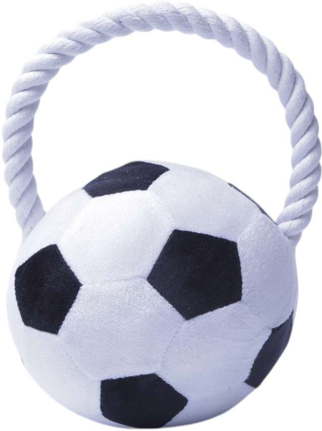 Brinquedo Pelúcia Bola de Futebol com Puxador para Cães - Tam. Único