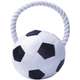 Brinquedo Pelúcia Bola de Futebol com Puxador para Cãe