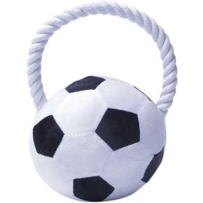 Brinquedo Pelúcia Bola de Futebol com Puxador para Cãe