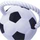 Brinquedo Pelúcia Bola de Futebol com Puxador para Cãe