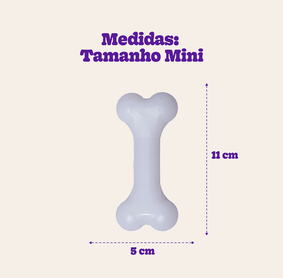 Brinquedo LCM Osso de Nylon Duraflex Branco - Tam. Mini
