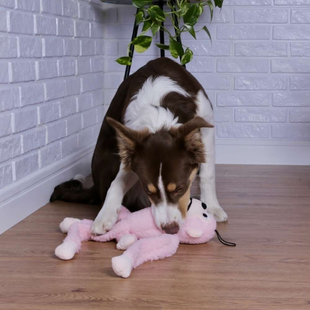Brinquedo Jambo Mordedor Pelúcia Macaco Kelev Rosa - Tam. G