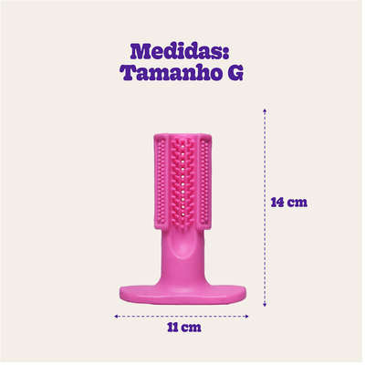 Escova Dental Truqys Pets Rosa para Cães
