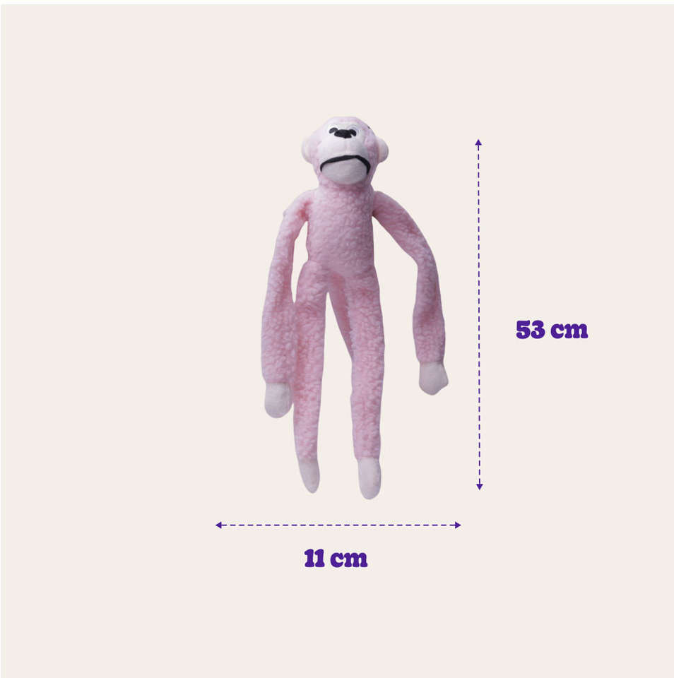 Brinquedo Jambo Mordedor Pelúcia Macaco Kelev Rosa - Tam. G