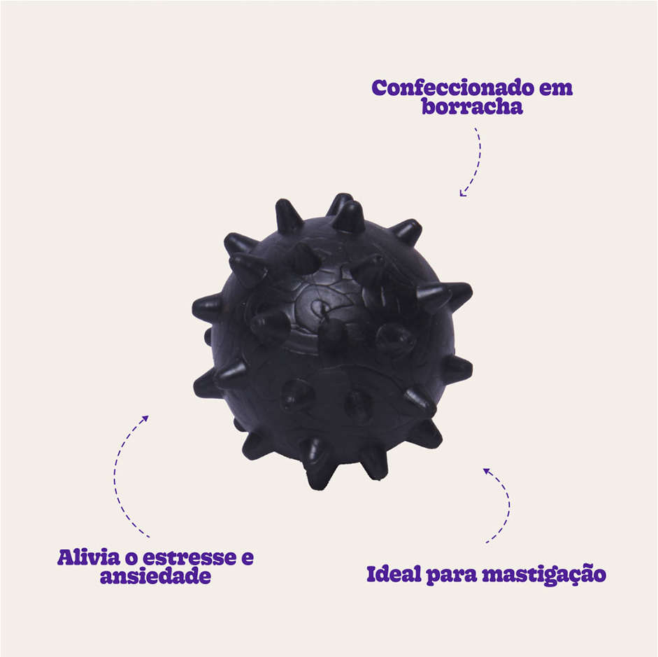 Brinquedo Bola de Borracha Maciça Extra Forte com Cravo para Cães - Tam. P