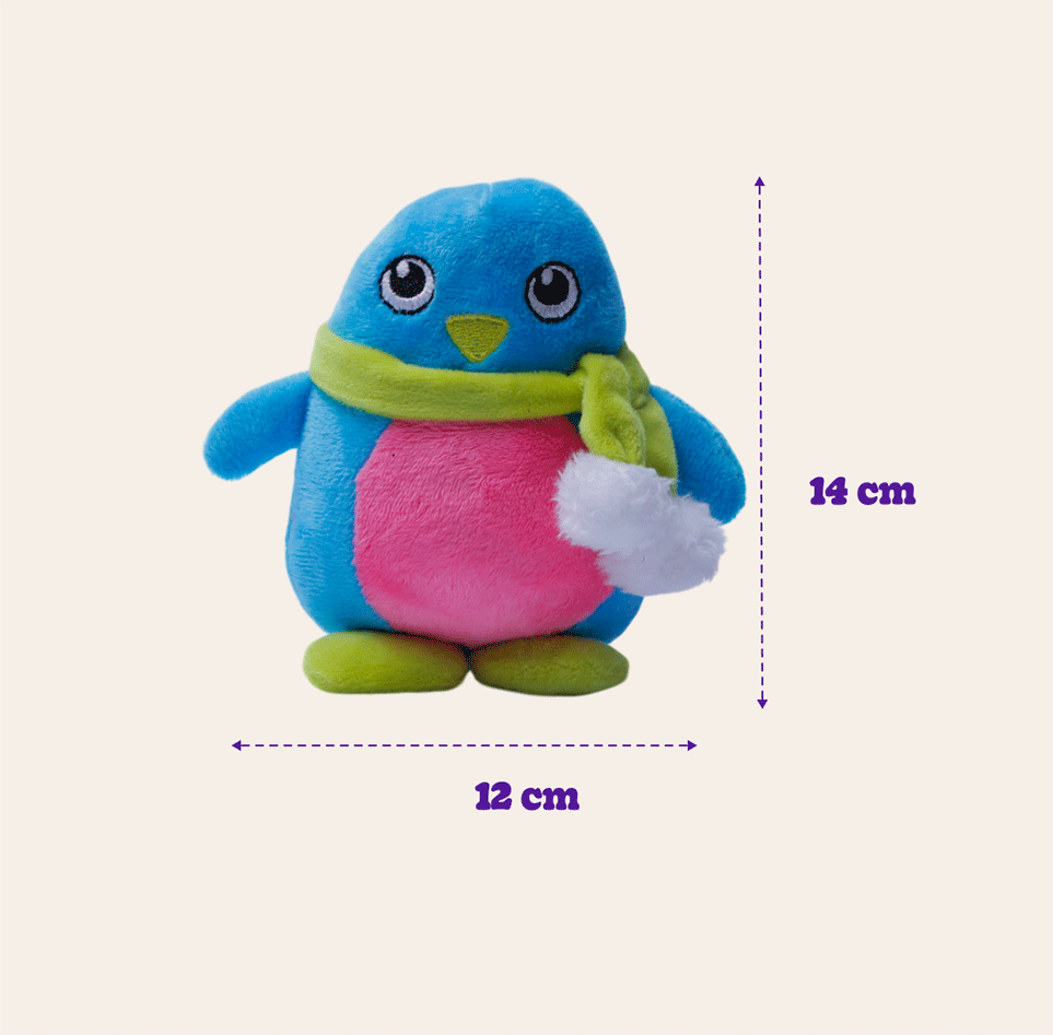 Brinquedo Pelúcia Pinguim Colorido para Cães - Tam. Único