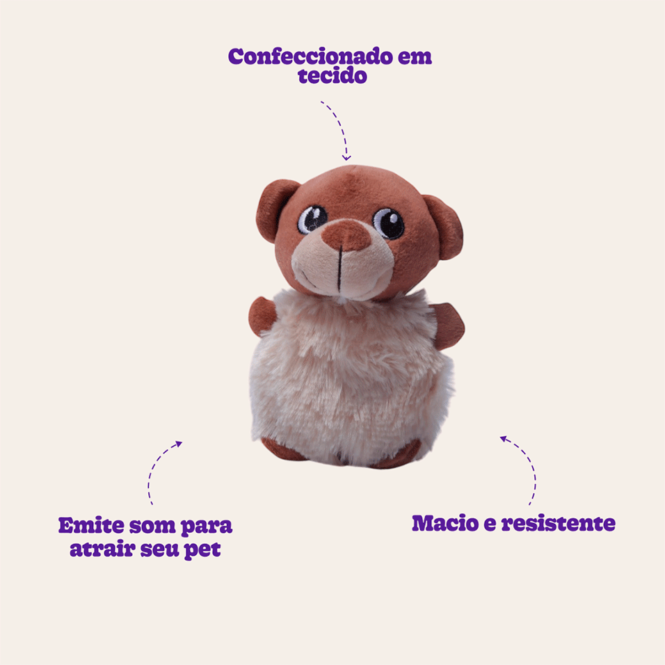 Brinquedo Pelúcia Ursinho Plush para Cães - Tam. Único