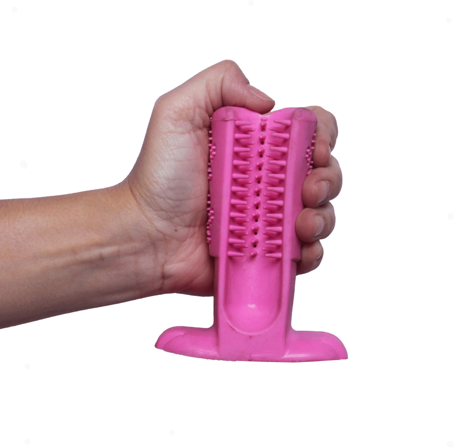 Escova Dental Truqys Pets Rosa para Cães - Tam. M