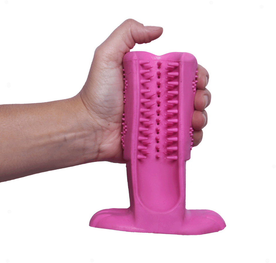 Escova Dental Truqys Pets Rosa para Cães - Tam. G