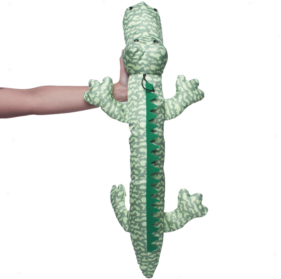 Brinquedo Jambo Mordedor Pelúcia Jacaré Long Verde - Tam. GG