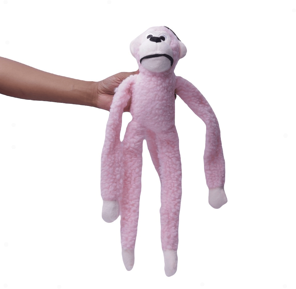 Brinquedo Jambo Mordedor Pelúcia Macaco Kelev Rosa - Tam. G