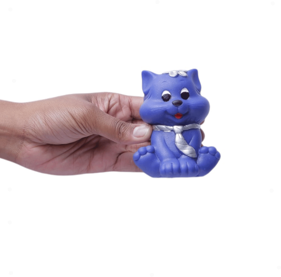 Brinquedo de Vinil Gatinho Azul para Cães - Tam. Único